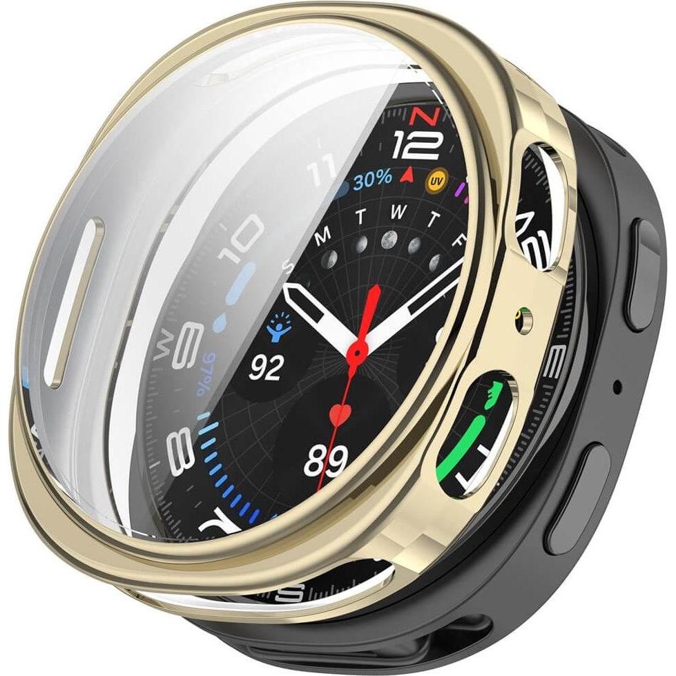 Cover-Discount Samsung Galaxy Watch 8 40mm - Gummi Schutz Case Metall-Look, Accessori per smartwatch
