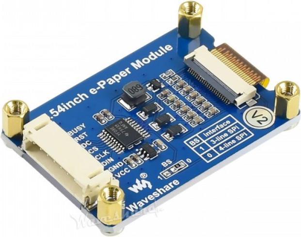 Actual product image WaveShare 200x200 1.54inch Black White E-Ink Display