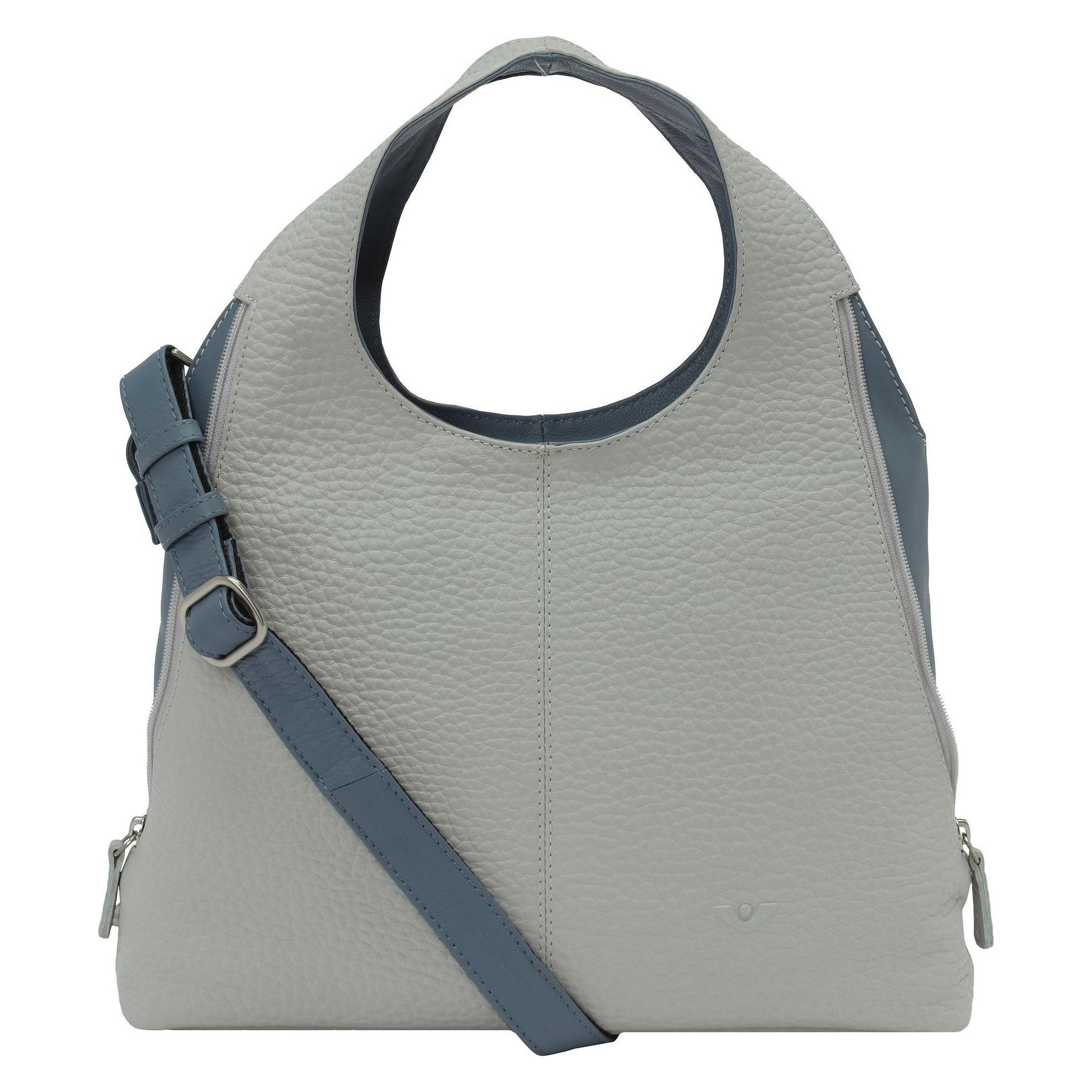 Voi, Damen, Handtasche, Boston Schultertasche Leder 32 Cm, Blau