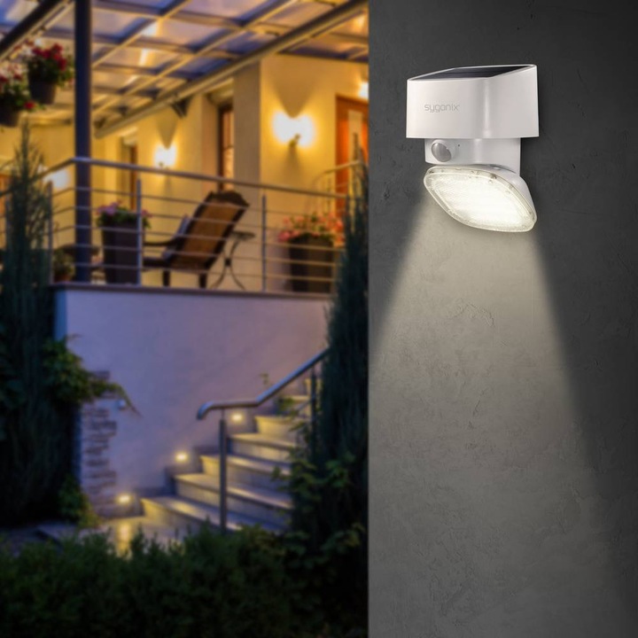 Actual product image Sygonix Solar Wall Light with PIR Motion Sensor (2000 lm, IP65)