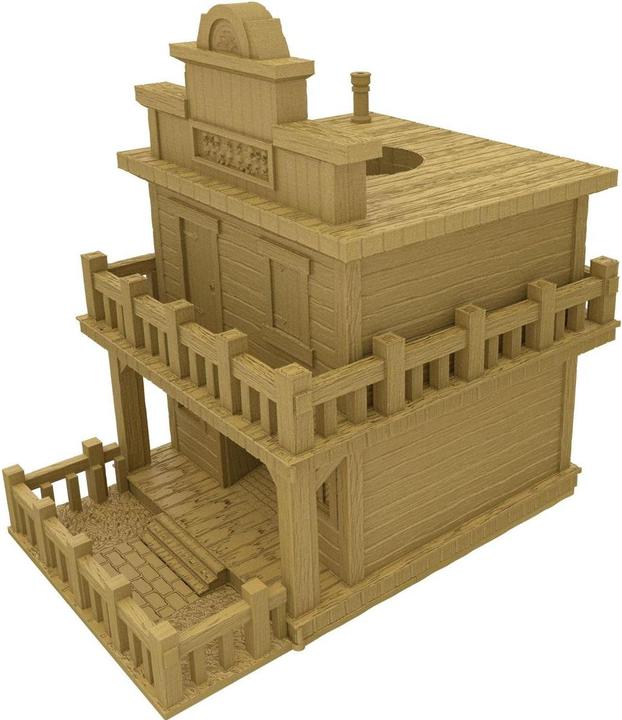 Produktbild Feldherr Fates End Würfelturm Ghost Town gold 3D gedruckt, abnehmbares Dach (Kunststoff)