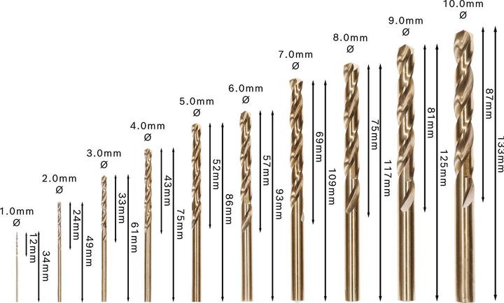 Produktbild Bosch Professional Zubehör PRO Stainless Steel HSS-Co Spiralbohrer-Set, 10-tlg. (1 mm, 10 mm, 2 mm, 3 mm, 4 mm, 5 mm, 6 mm, 7 mm, 8 mm, 9 mm)