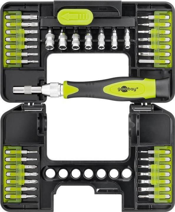 Goobay Präzisionsschraubendreher-Set, 37-teilig, in Plastikbox (Phillipps-Kreuzschlitz (PH), Torx (TX), Hex, Pozidriv-Kreuzschlitz (PZ))