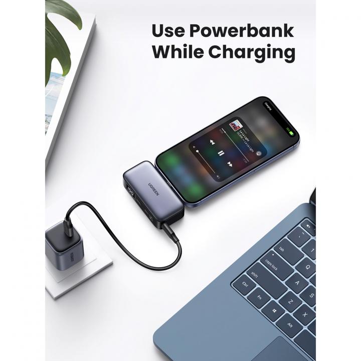 Immagine prodotto Ugreen Banca di energia da 5000 mAh con connettore USB-C incorporato (5000 mAh, 22.50 W, 18 Wh)