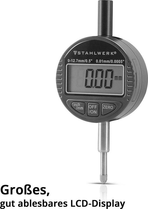 Immagine prodotto Stahlwerk Comparatore digitale con campo di misura 0-12,7 mm (0,5") in millimetri e pollici