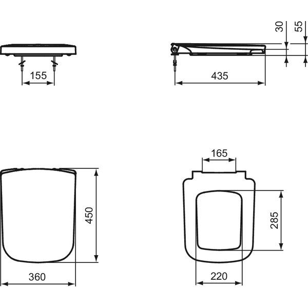 Thumbnail - Ideal Standard, WC Deckel, WC-Sitz Mia/Strada weiss mit Absenkautomatik J469701