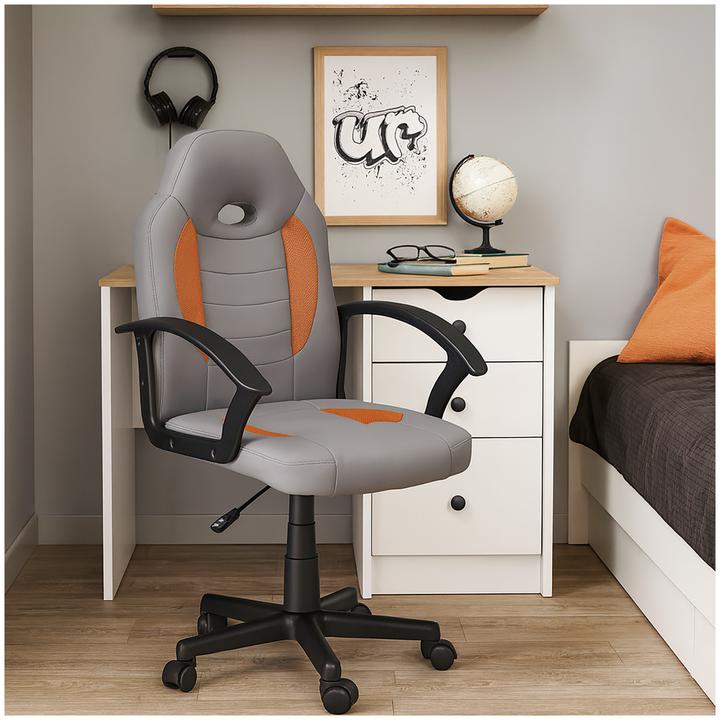 Produktbild HTI-Living Schreibtischstuhl höhenverstellbar Daytona Junior Grau-Orange