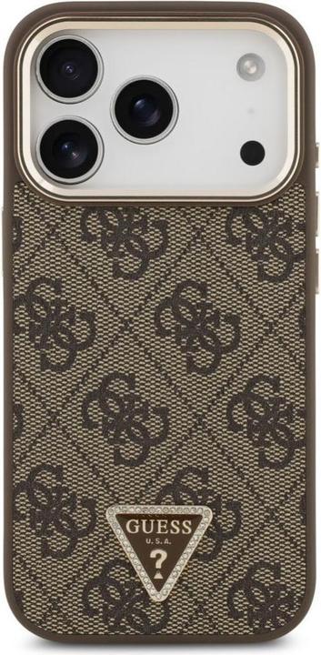 Produktbild Guess Case Magsafe 4G PU Leather Case With Triangle Logo And Gold Metal Camera Frame For iPhone 17 P (Apple iPhone 17 Pro)