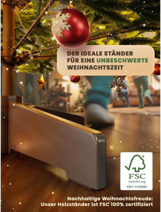 Image du produit Artitree Sapin de Noël 210 cm avec support en bois FSC (33 cm)