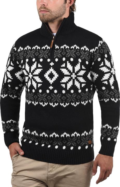 Actual product image Solid Norwin Men's Jumper Chunky Knit Pullover Troyer (XL)