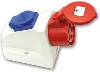 Productafbeelding PCE CEE Wandcontactdoos Combo 16A 400V IP44 9215-6