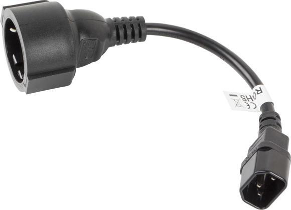 Actual product image Lanberg CA-C14E-10CC-0018-BK Power cable Black 0.18 m C14 coupler (0.18 m)