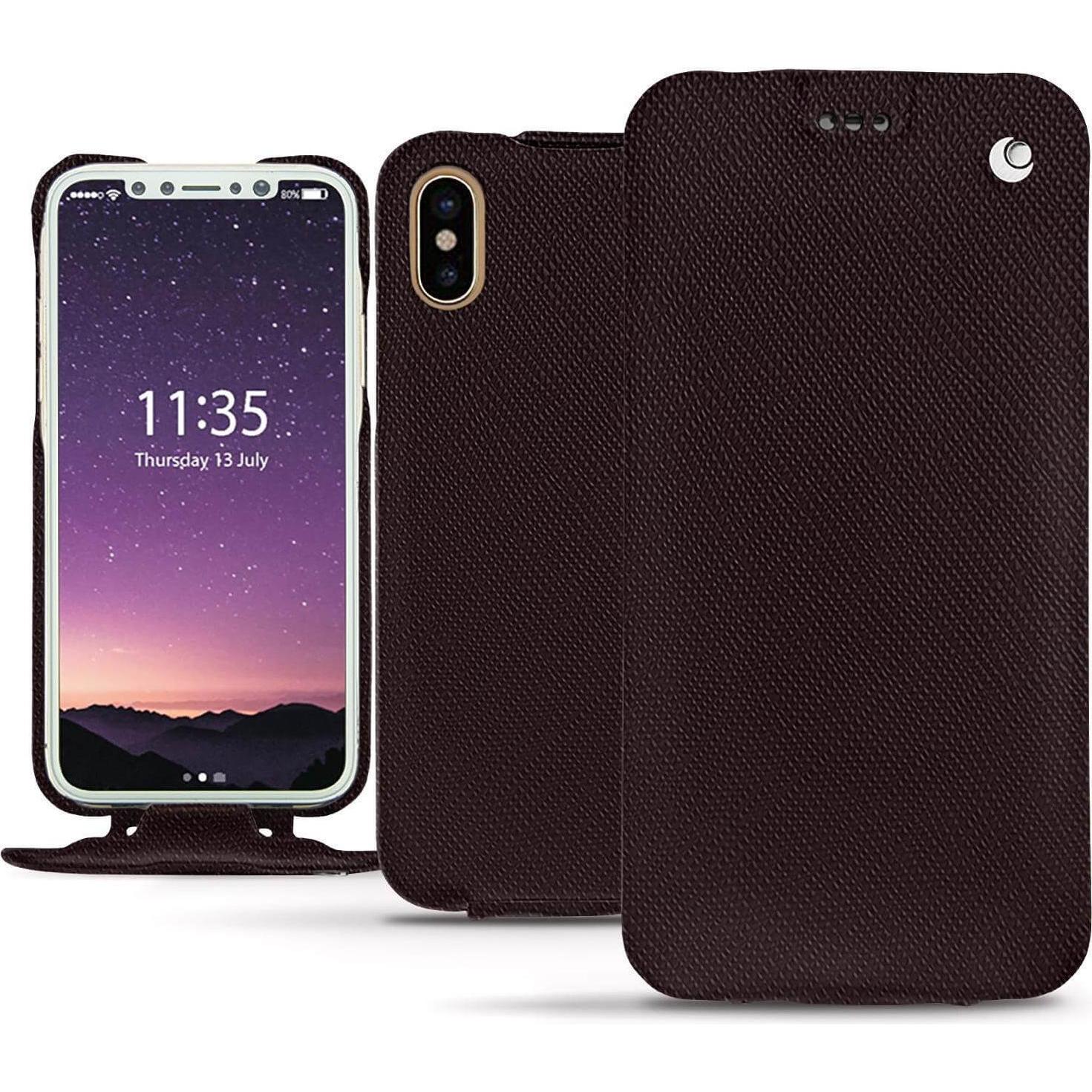 Noreve Lederschutzhülle horizontal (Apple iPhone 7 Plus), Smartphone Hülle, Braun