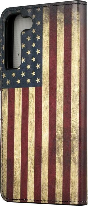 Produktbild Cover-Discount Galaxy S22+ - Leder Hülle Etui US Flagge (Samsung Galaxy S22+)