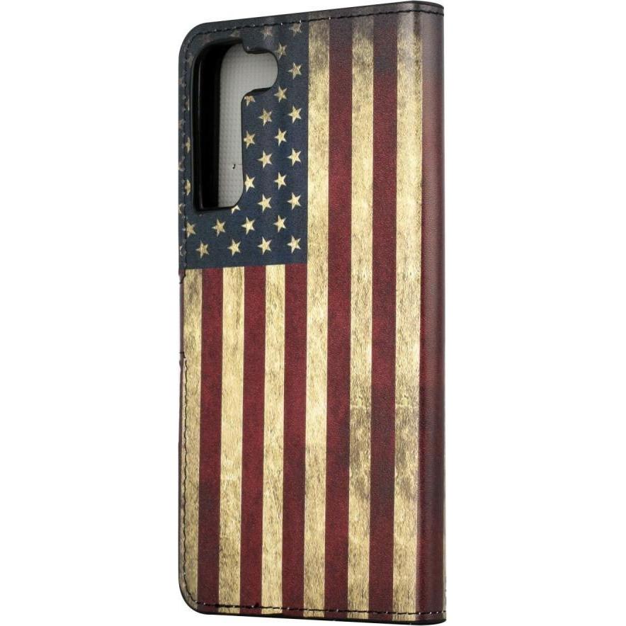 Thumbnail - Cover-Discount Galaxy S22+ - Leder Hülle Etui US Flagge (Samsung Galaxy S22+), Smartphone Hülle