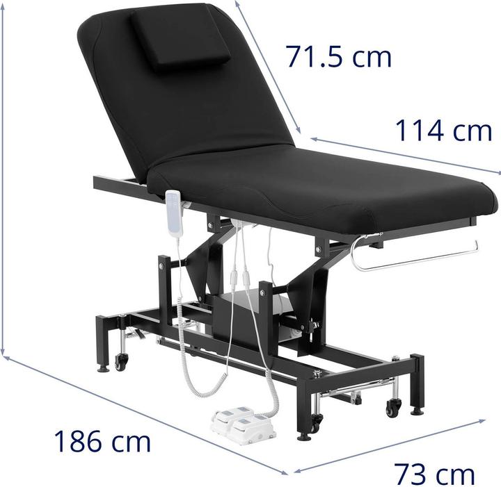 Produktbild Physa Massageliege elektrisch Massagebank Therapieliege Massagetisch 200 kg Schwarz