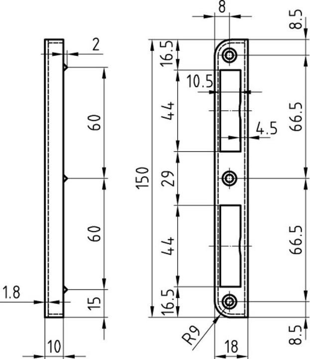 Produktbild Glutz Kappenschliessbleche B-1001.700 (Schliessblech)