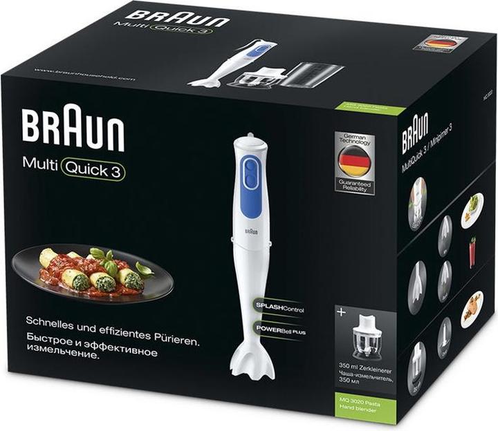 Actual product image Braun Hand Blender MQ 3020 Pesto Hand Blender, 700 W, Number of speeds 2, Chopper, White/Blue