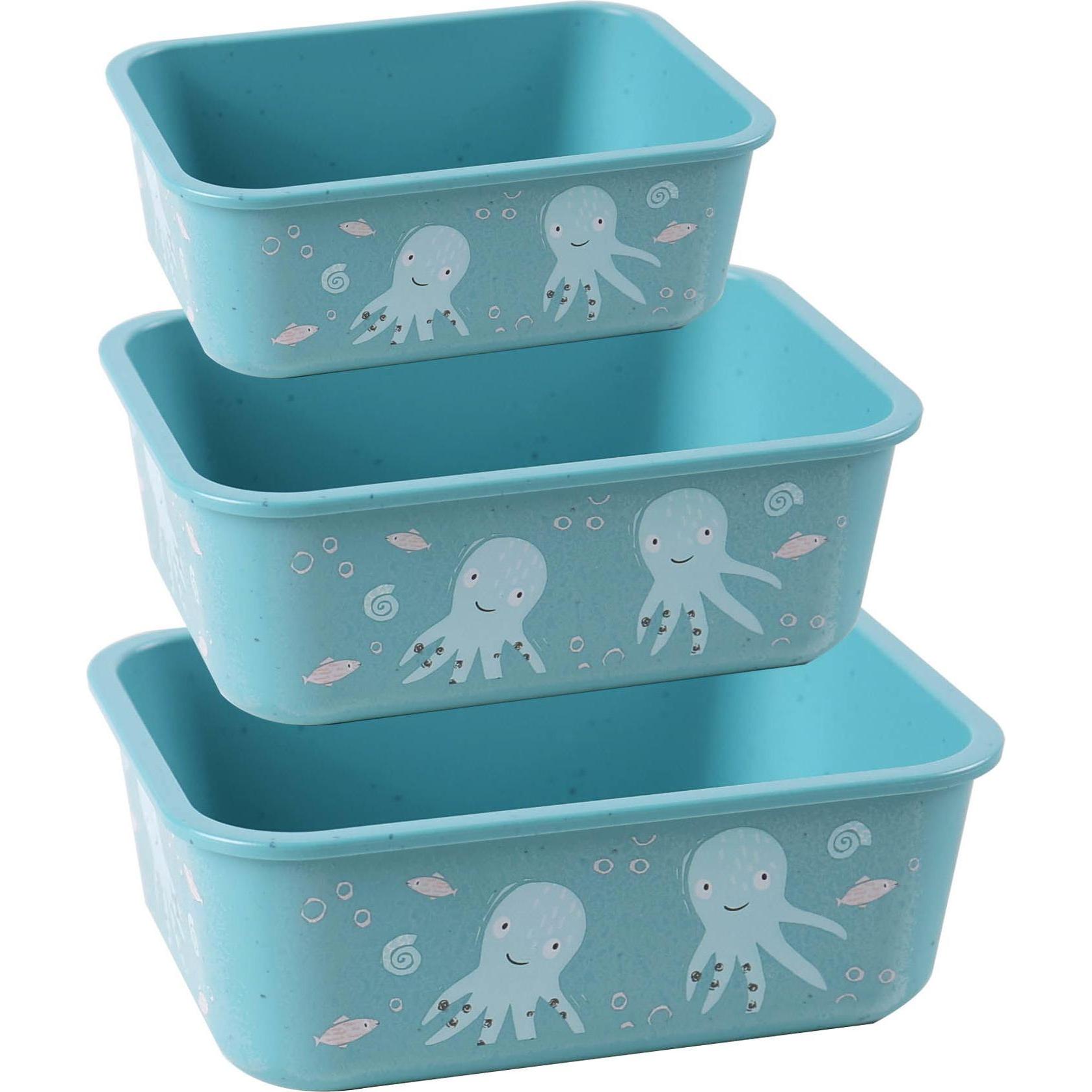 Thumbnail - Stoneline Awave Set of storage box, 400/730/1300 ml, Turquoise, 3 pcs, Vorratsbehälter, Türkis