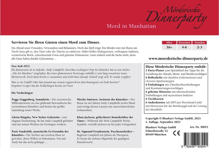 Produktbild Mord in Manhattan (Deutsch, 4 - 6 Spieler)