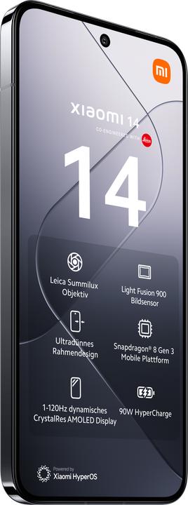 Produktbild Xiaomi 14 (512 GB, Black, 6.36", Dual SIM, 5G)
