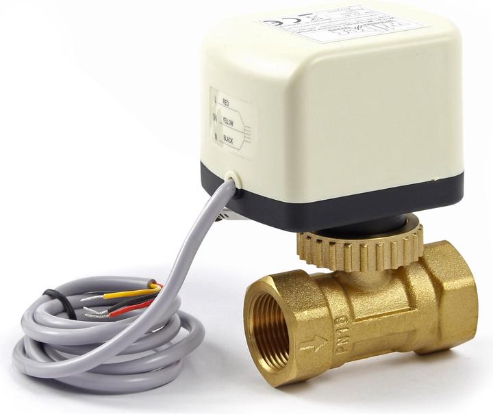 Wiltec Vanne 2 voies motorisée Motovanne Électrovanne de zone deux à bille chauffage 230V DN25 33.7mm (1&qu