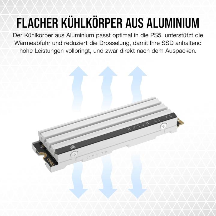 Produktbild Corsair MP600 ELITE 4TB NVMe PCIe M.2 SSD optimized for PS5 (4000 GB, M.2 2280)