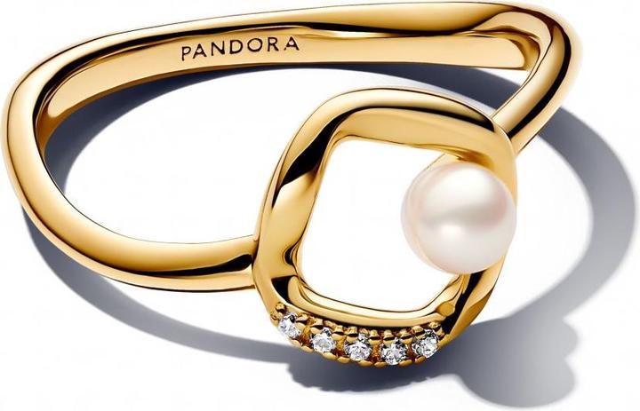 Immagine prodotto Pandora Cerchio in pavé dalla forma organica e anello con perle coltivate d'acqua dolce trattate (54)