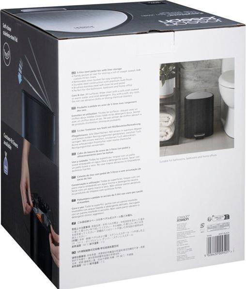 Immagine prodotto Joseph Joseph EasyStore secchio da bagno da 5 litri con pedale nero opaco (5 l)