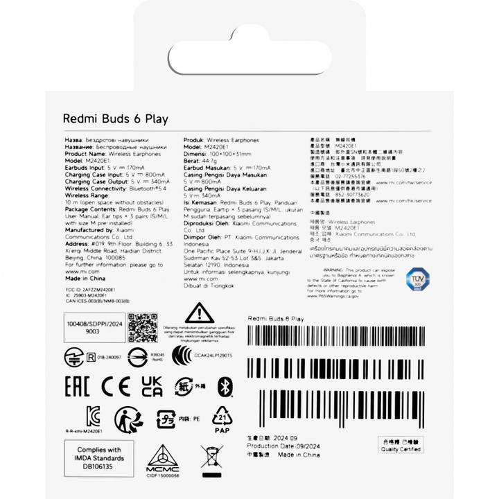 Produktbild Xiaomi Redmi Buds 6 Play (NC, 7.50 h, Kabellos)