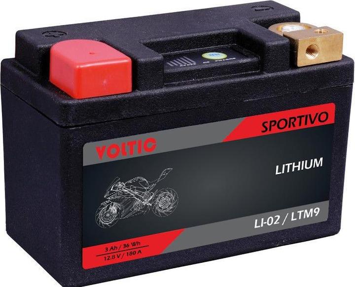 Produktbild Voltic Sportivo LI-02 Lithium 3Ah Motorradbatterie LTM9 (12 V, 3 Ah, 180 A)
