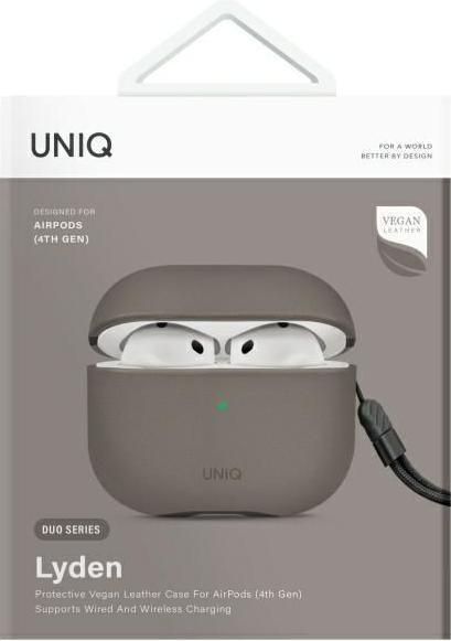 Actual product image Uniq case Lyden DS AirPods 4 flint grey (Headphone sleeve)