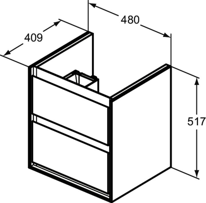 Produktbild Ideal Standard IDS WT-US CONNECT AIR CUBE 2 Auszüge 480mm Pinie h. Dek / b. matt (48 x 41 x 52 cm)