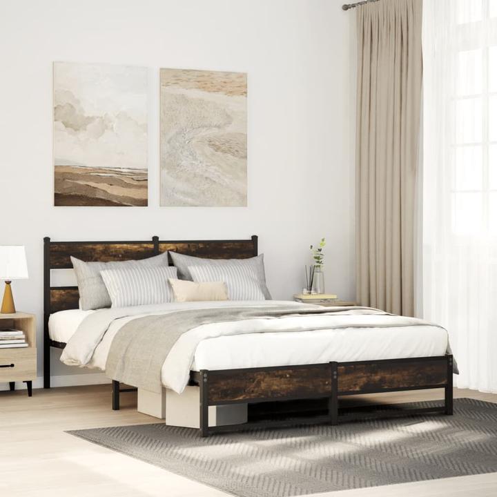 Produktbild VidaXL Metallbett Bett Lattenrost Doppelbett Bettgestell ohne Matratze 160x200cm (160 x 200 cm)