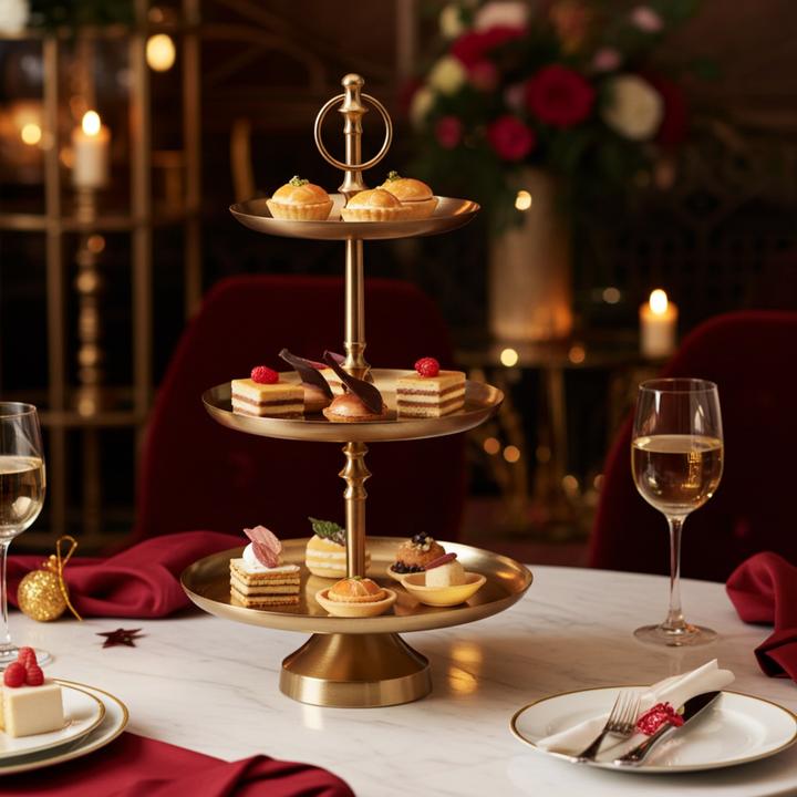 Produktbild Home&Styling Hochwertige 3-Etagen Etagere in Messing-Gold