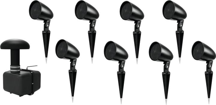 Omnitronic Set GSUB-8 in-ground subwoofer + 8x PS-2.5GS projector speakers, black (Subwoofer active)