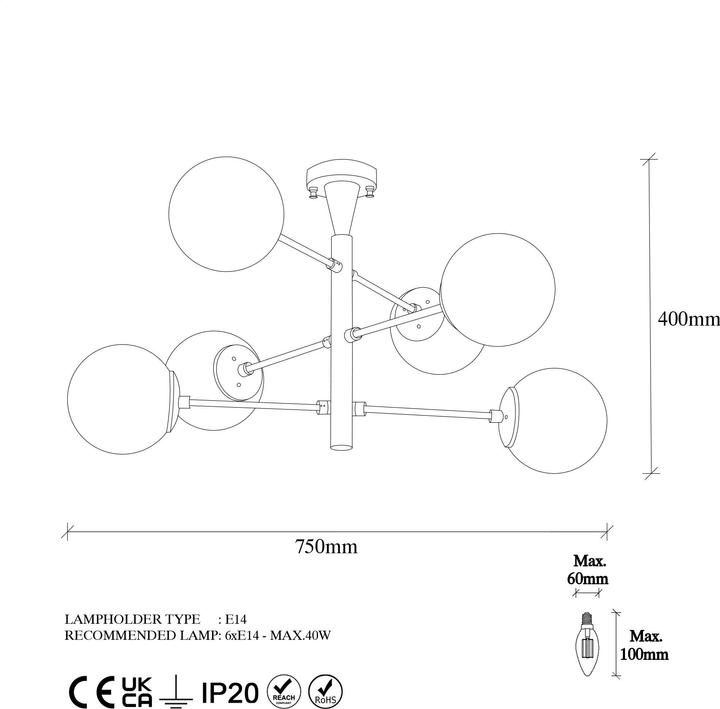 Actual product image Hanah Home Lydia (E14)