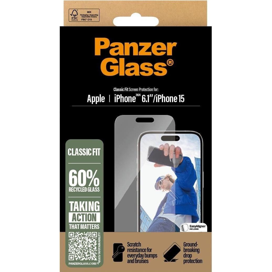 Thumbnail - PanzerGlass Classic Fit (1 Stück, Apple iPhone 16), Smartphone Schutzfolie, Transparent