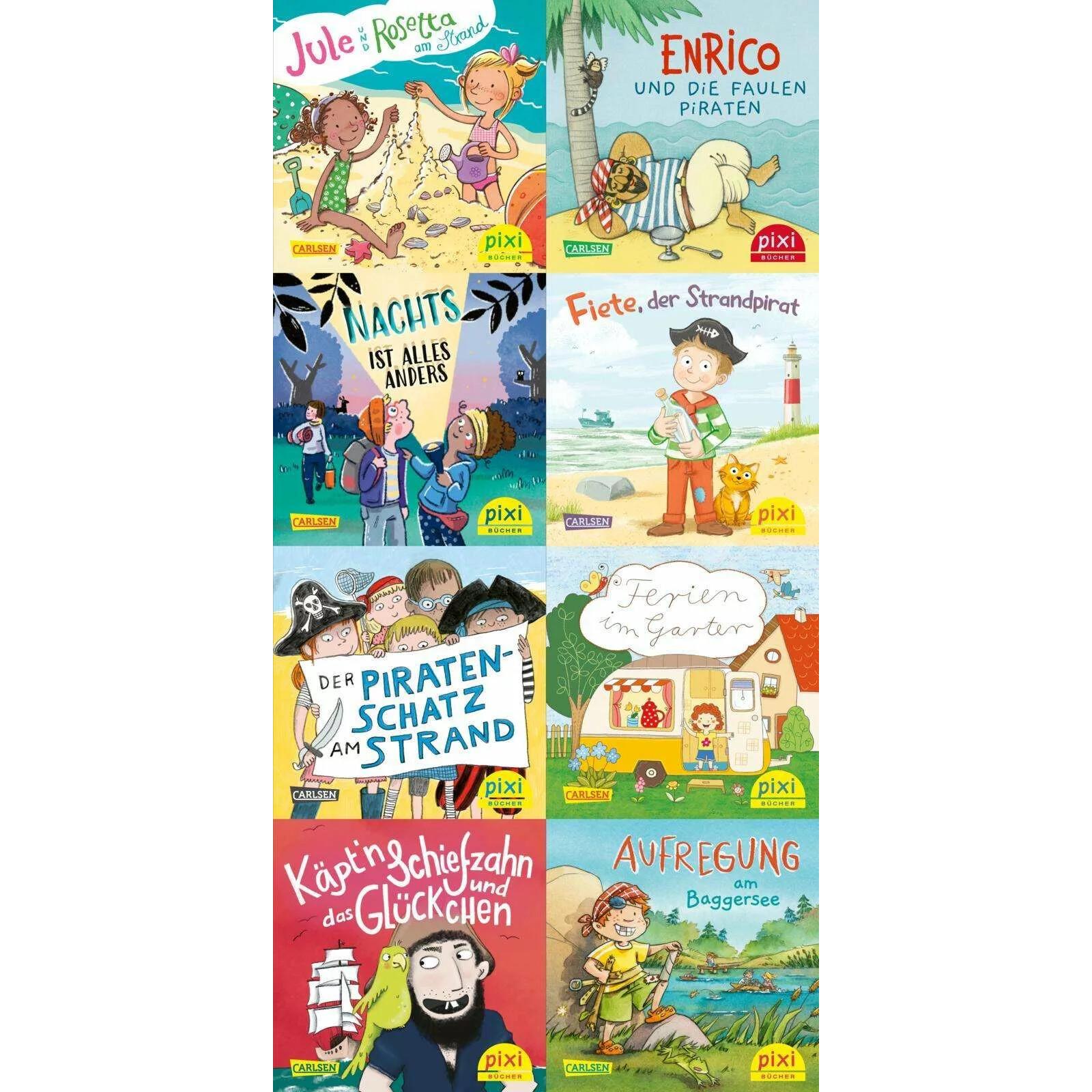 Pixi-Box 289: Ferien- und Strandgeschichten (8x8 Exemplare), 8 Teile, Kinderbücher von Diverse