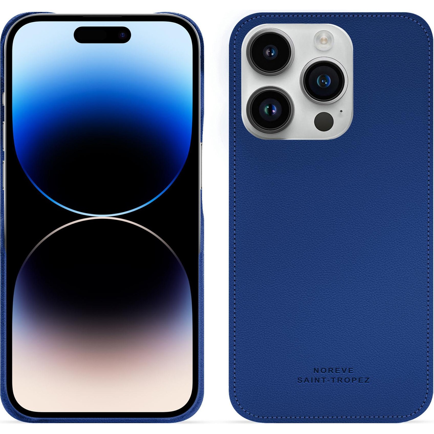 Noreve Lederschutzhülle (Apple iPhone 15 Pro), Smartphone Hülle, Blau