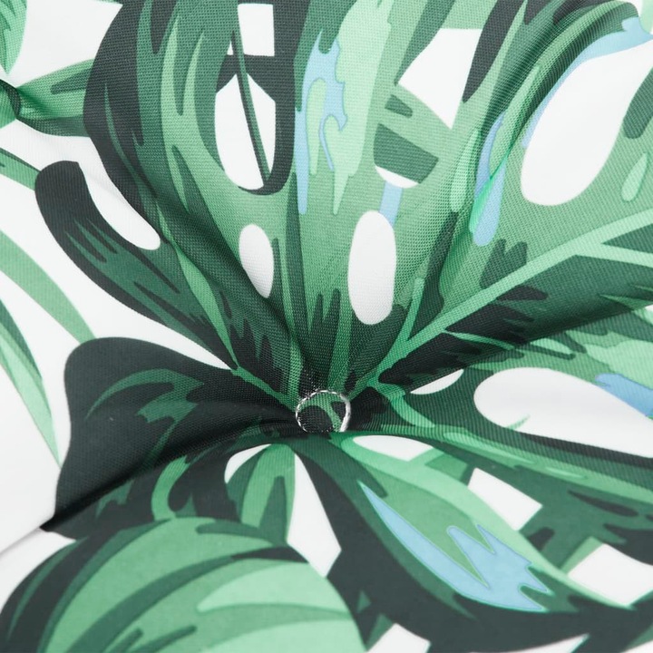 Actual product image VidaXL Garden bench cushion leaf pattern O x ford fabric (110 x 50 x 7 cm)
