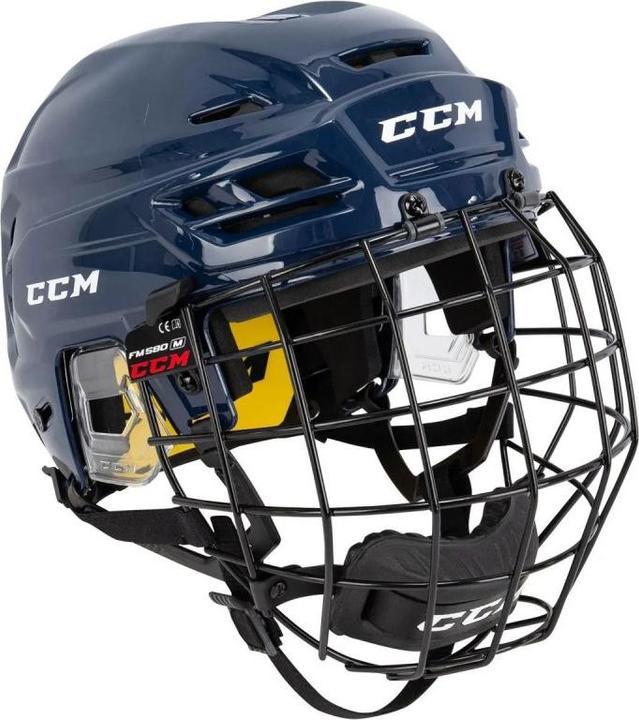 CCM Tacks 210 SR hockey helmet with cage (dark blue, M)
