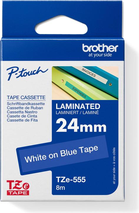 Brother Tze-555 (2.40 cm, Weiss, Blau)