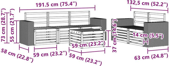Produktbild vidaXL Outdoor-Sofa