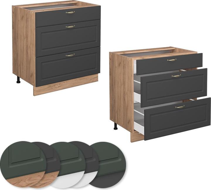 Produktbild Vicco Fame-Line mit 3 Schubladen, AP Marmor (80 x 60 x 82 cm)