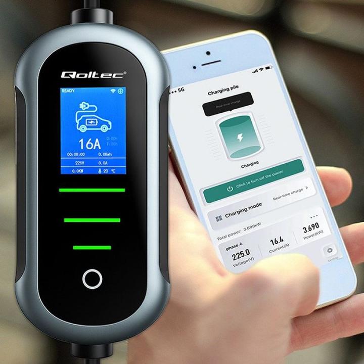 Actual product image Qoltec Mobile charger for car (Type 2, 3.50 kW, 16 A)