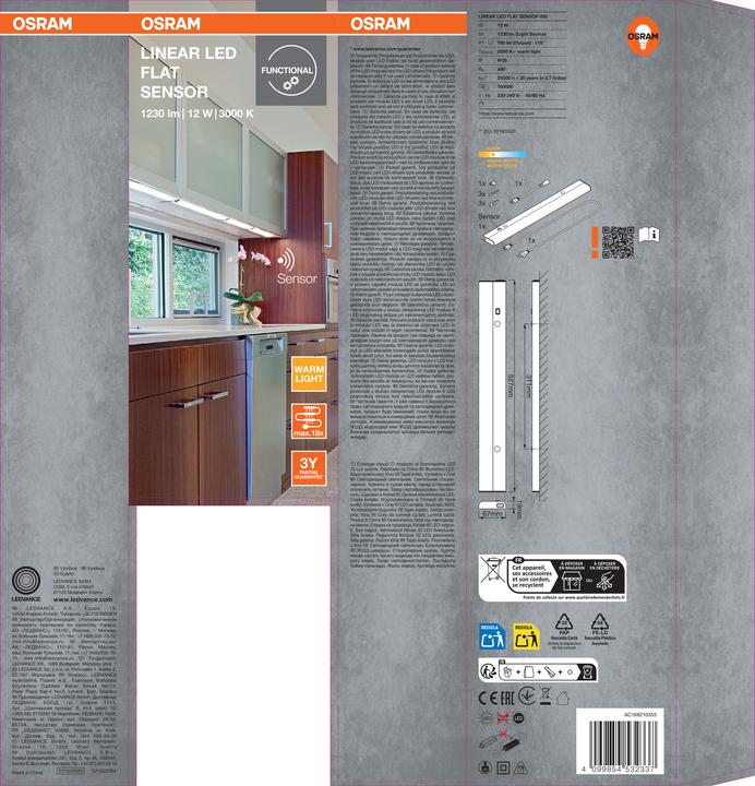Actual product image Osram LinearLED Flat® Sensor 12W 3000K (760 lm)