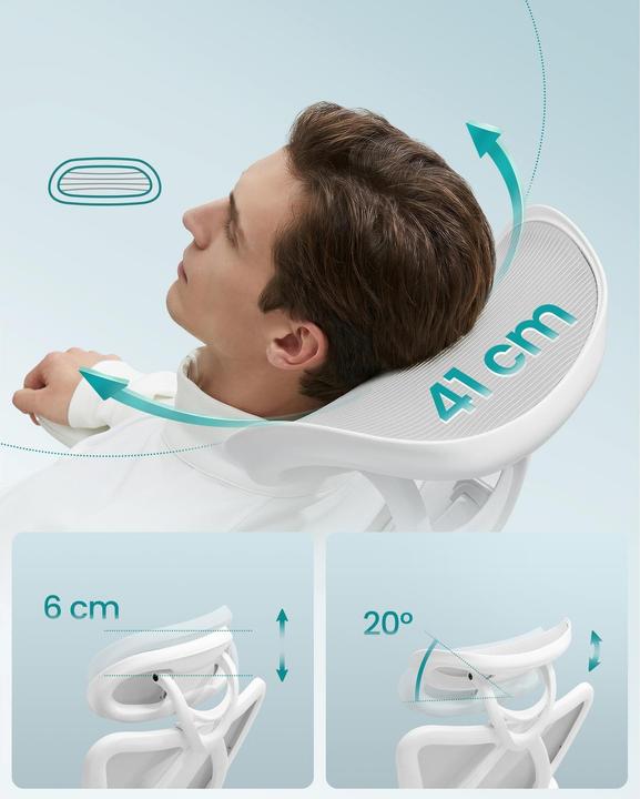 Image du produit Songmics Bürostuhl mit verstellbarer Lendenstütze und Kopfstütze (46 - 56 cm)
