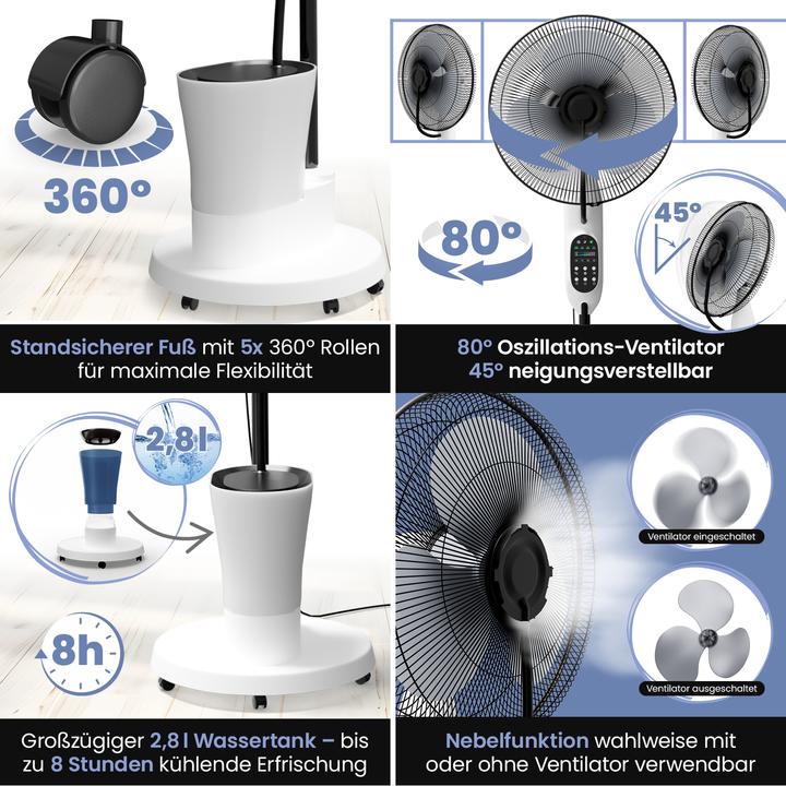 Produktbild Eloneo Standventilator mit Luftbefeuchtung