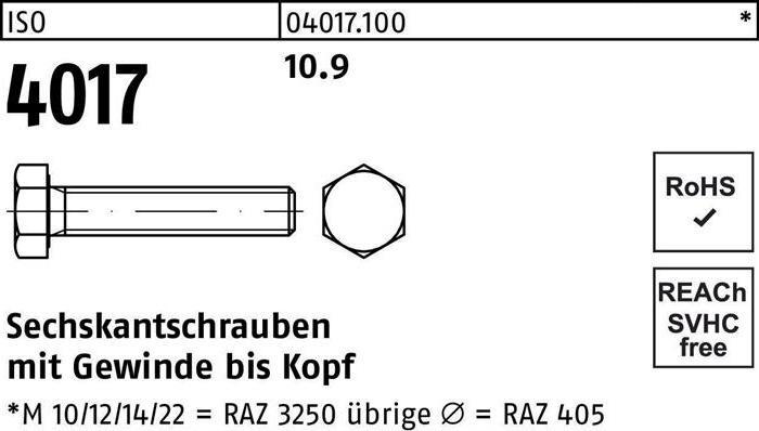 Produktbild Bufab Sechskantschraube ISO 4017 VG M 22 x 200 10.9 (10 Schrauben pro Stück)